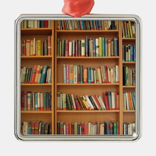 Classic book shelf pattern, bookcase,books,old metal ornament (Front)