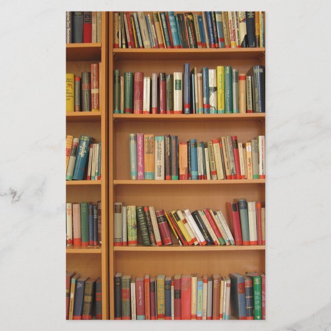 Classic book shelf pattern, bookcase,books,old stationery (Front)