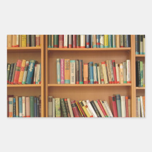 Classic book shelf pattern, bookcase,books,old sticker
