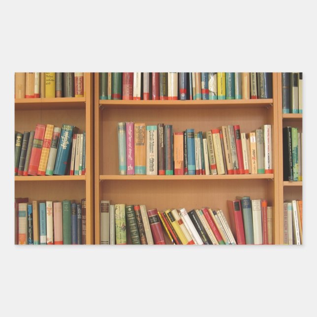 Classic book shelf pattern, bookcase,books,old sticker (Front)