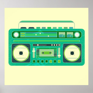 Classic Boom Box Vintage Image Poster