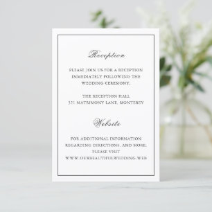 Classic Border Black and White Timeless Wedding Enclosure Card