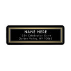 Classic Border Black Gold and White Return Address
