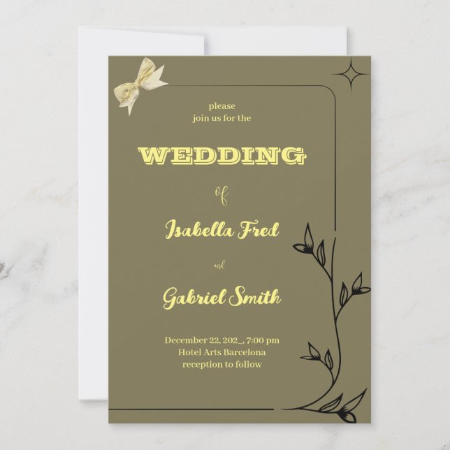 CLASSIC BORDER DESIGN AGAINST GREY BACKGROUND INVITATION (Front)