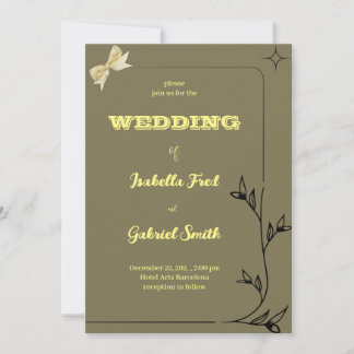 CLASSIC BORDER DESIGN AGAINST GREY BACKGROUND INVITATION