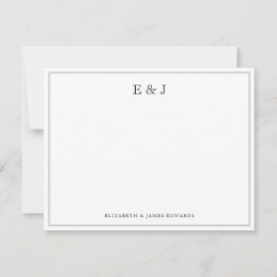 Classic Border Elegant Vintage Couple Monogram Card