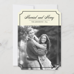 Classic Border Married and Merry Holiday Photo