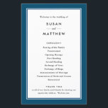 Classic Border Navy Blue, Paper Program<br><div class="desc">These classic personalized programs feature a thick border on the front and back with your custom text on both sides. Use the template form to add your information. The "customize" feature can be used to change the font, layout and colours. The paper used is a heavy weight. It's perfect for...</div>