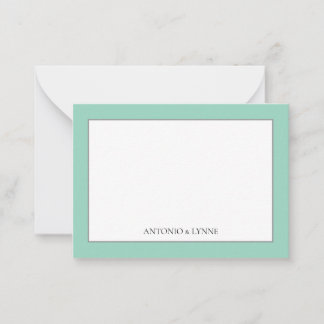 Classic Border Sage Green Note Card