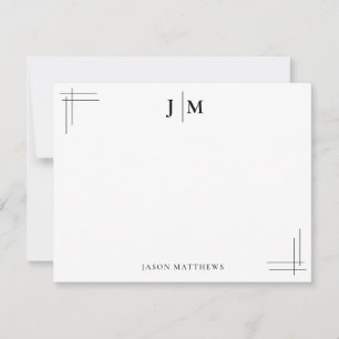 Classic Border Two Initial Monogram Card