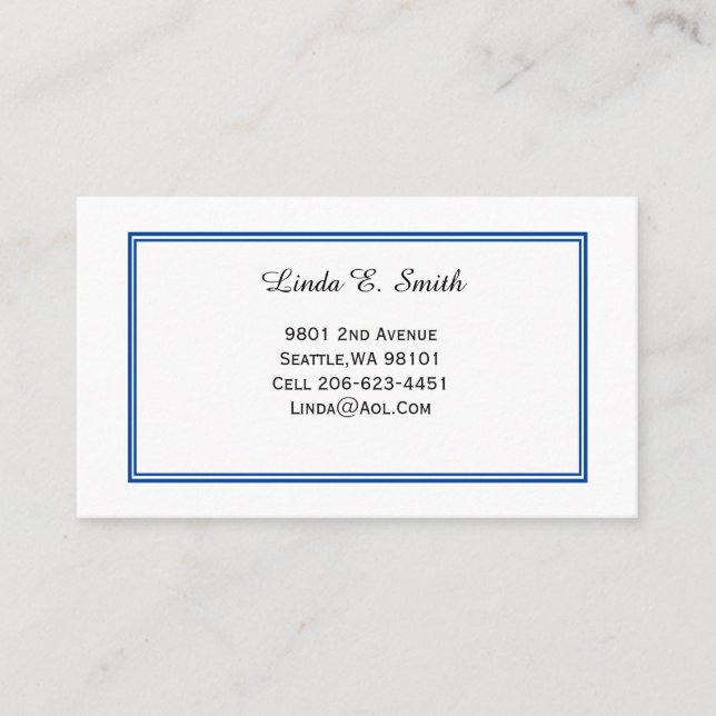Classic Bordered Calling Card (Front)