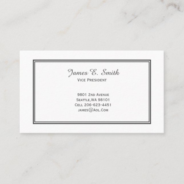 Classic Bordered Calling Card (Front)