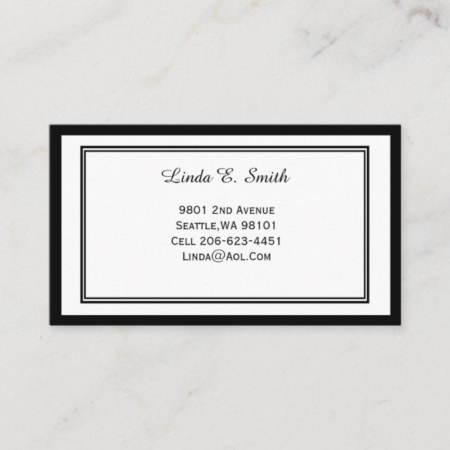 Classic Bordered Calling Card (Front)