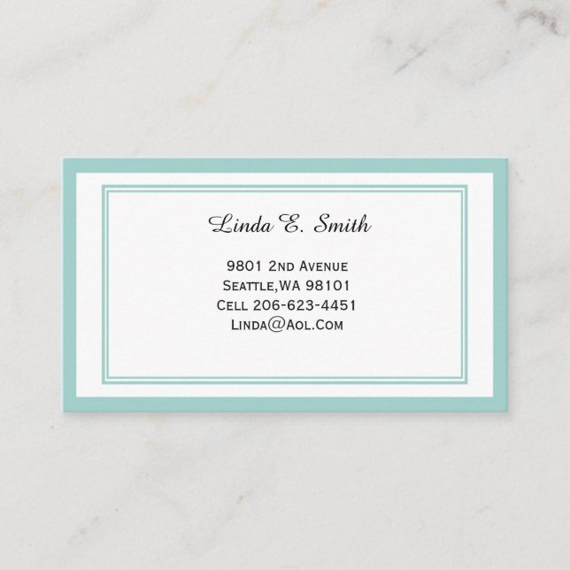 Classic Bordered Calling Card (Front)