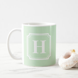 Classic Borders   Mint Green Personalized Monogram Coffee Mug