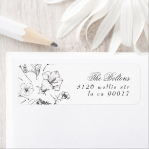 Classic Botanical Florals Mariage Adresse de retou