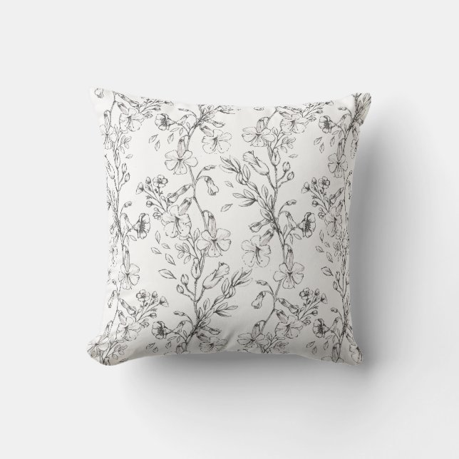 Classic Botanical Florals Wedding Gift Throw Pillow (Front)