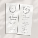 classic botanical monogrammed the wedding crest program<br><div class="desc">This is a rack card for the wedding ceremony program for a classic romantic outdoor,  garden-inspired wedding or just a simply love florals and botanicals with its clean,  classic element of design elegance and text typography by Phrosne Ras Design. 
This invite is part of a unique suite and collection.</div>