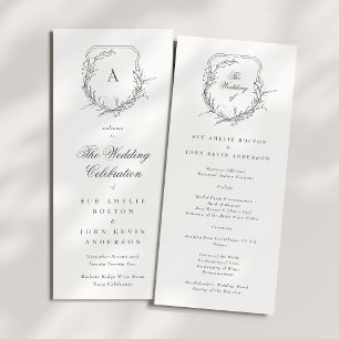 classic botanical monogrammed the wedding crest program