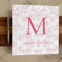 Classic Botanical Toile Monogram Red