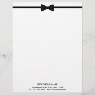 Classic Bow Tie Elegant Black & White Letterhead