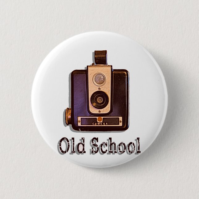 Classic Box Camera 1950s - Old School 2 Inch Round Button (Front)