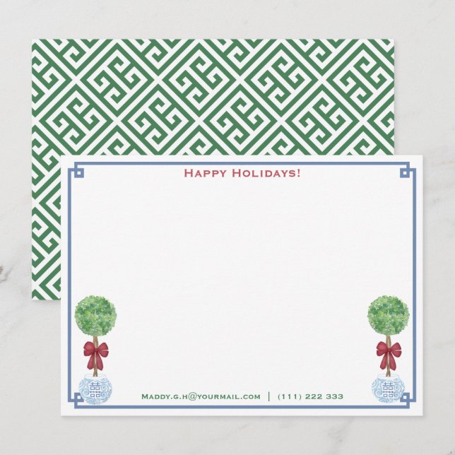 Classic Boxwood Merry Christmas From The Desk Of Card (Front/Back)