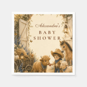 Classic Boy Western Boho Baby Shower Napkin