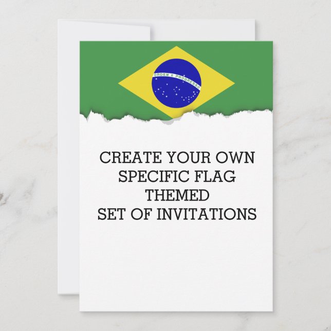 Classic Brazilian Flag Invitation (Front)