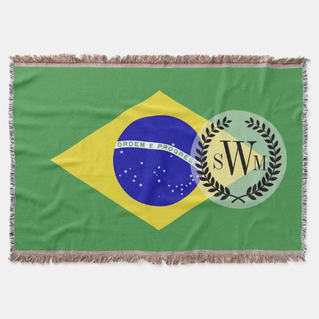 Classic Brazilian Flag Throw Blanket (Front)