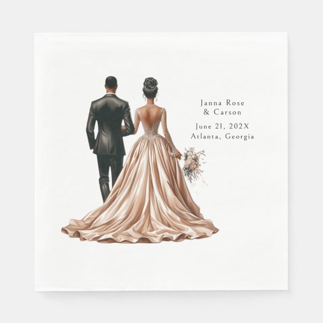 Classic Bride Groom Personalized Napkin (Front)