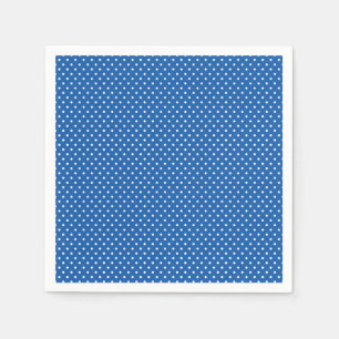 Classic Bright Blue and White Polka Dot Napkins
