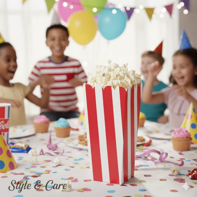 Classic Bright Red and White Striped Popcorn Favor Box (Classic Bright Red and White Striped Popcorn Favor Boxes)