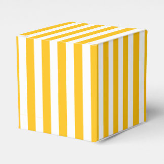 Classic Bright Sunny Yellow Orange & White Stripes Favor Box