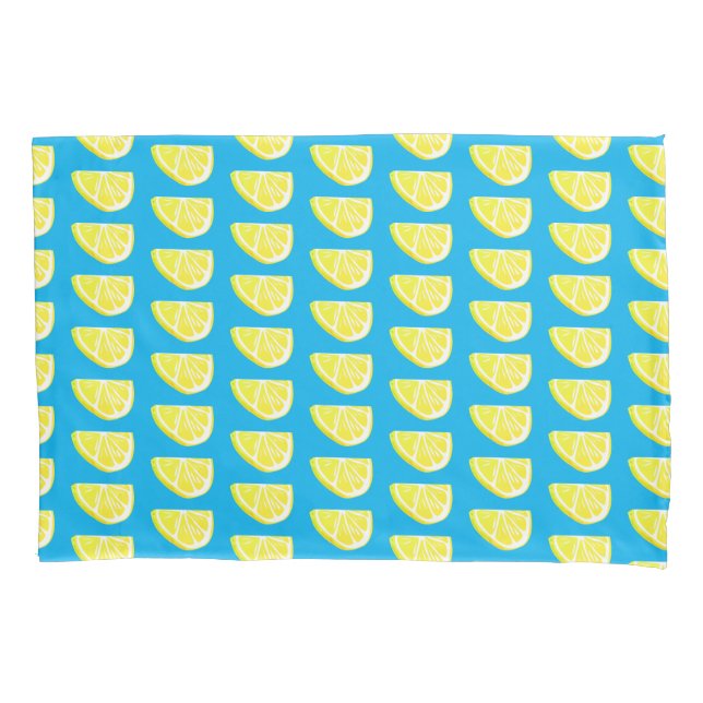 Classic Bright Yellow Lemon Slice Pattern  Pillowcase (Front)