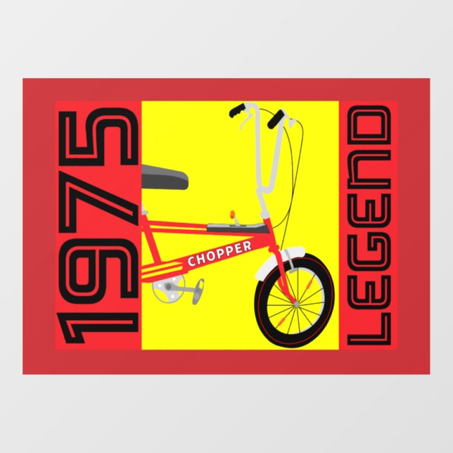 Classic British 1970's Iconic Bicycle Window Cling (Sheet)