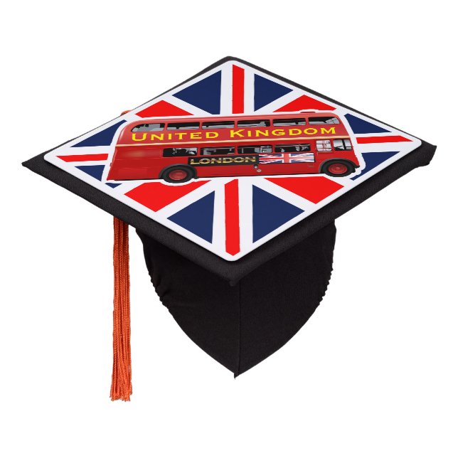 Classic British Bus Graduation Cap Topper (Angled)