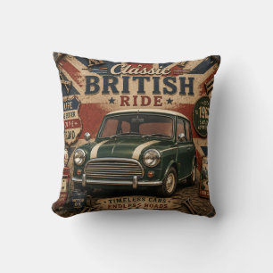 Classic British Car Throw Pillow