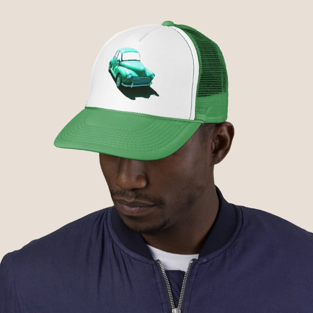 CLASSIC BRITISH MORRIS MINOR CAR TRUCKER HAT (In Situ)