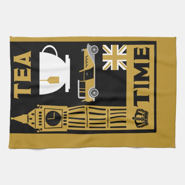 Classic British Tea Drinkers     Kitchen Towel (Horizontal)