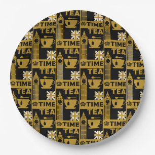 Classic British Tea Drinkers Paper Plate