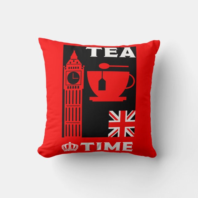 Classic British Tea Drinkers       Throw Pillow (Front)