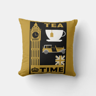 Classic British Tea Drinkers Throw Pillow