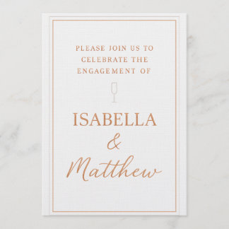 Classic Bronze Accents Couple Party Invite