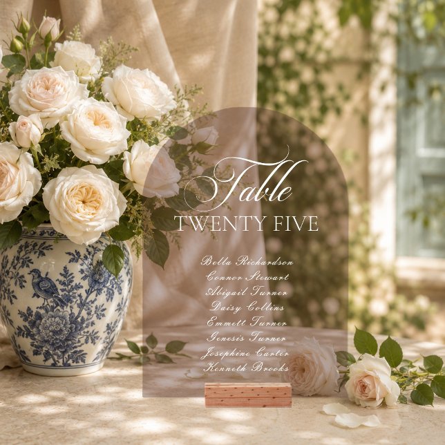 Classic Brown Alphabetical Table Number Sign (Creator Uploaded)