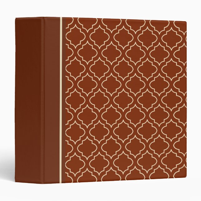 Classic Brown and Cream Pattern Binder (Front/Spine)
