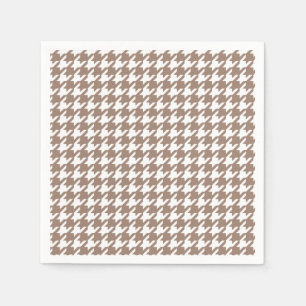 Classic Brown and White Houndstooth Pattern Napkin