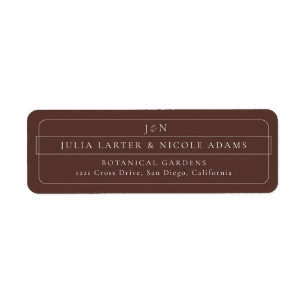Classic Brown Calligraphy Return Address Label