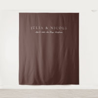 Classic Brown Calligraphy Wedding Backdrops Banner