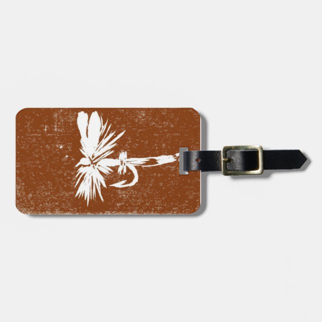 Classic "Brown Coachman" Dry Fly Luggage Tag (Front Horizontal)